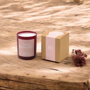 Kokulu Mum - 150 gr Cam Bardak Amber Kokulu Mum |%100 Doğal Soya Mumu | Özel Hediye Kutulu | Vegan ve Parafinsiz Saf Soya Wax (Amber)