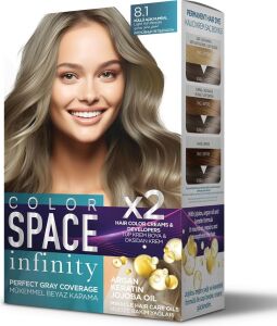 Space Infınıty Set Saç Boyası 8.1 Küllü Açık Kumral