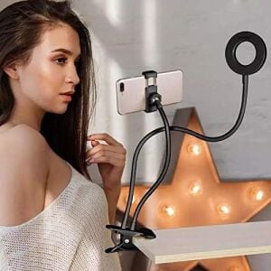 LED Ring Light Youtuber Makyaj Akrobat LED Halka Işık Kuaför, Halka Video Işığı, Canlı Aramalar Için Işık Kaynağı Lamba,telefon Tutuculu Stand Işıklı, Işık Desteği Sarı Beyaz Gün Işığı Jd-01