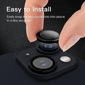 iPhone 14 / iPhone 14 Plus Kamera Camı Lens Koruyucu Halka Set - Siyah