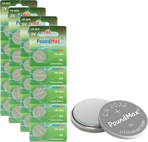 20 x Poundmax CR2032,DL2032 3V Poundmax Lityum Düğme Pil,airtag,araba Anahtarlık,uzak Kumandalı Araba,terazi ve Tıbbi Cihazlar ile Uyumlu