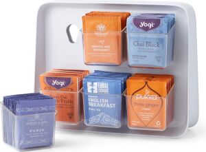 1 Çay Standı, Çay Poşeti Düzenleyici, Şeffaf, Çıkarılabilir Kaplar, Dolap Veya Yemek Odası, Plastik, Renksiz
