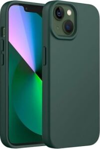 Madnova iPhone 11 Ile Uyumlu Lansman Kılıf Ince Sıvı Silikon 3 Katmanlı Tam Kaplamalı Yumuşak Jel Kauçuk Telefon Kılıfı (Haki Yeşil)