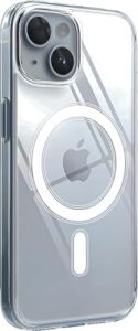 iPhone 13 ve 14 Için Magsafe ile Uyumlu Şeffaf Kılıf Kristal Berraklığında Materyal Polikarbonat Arka Kısım ve Silikon Kenarlar Wireless Kablosuz Şarj Destekli Kılıf Kapak (13-14)