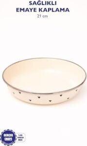 Black Cupid Emaye Bowl Tabağı - Bowl Kase - Salata Kasesi - Sunum Kasesi