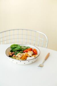Black Cupid Emaye Bowl Tabağı - Bowl Kase - Salata Kasesi - Sunum Kasesi