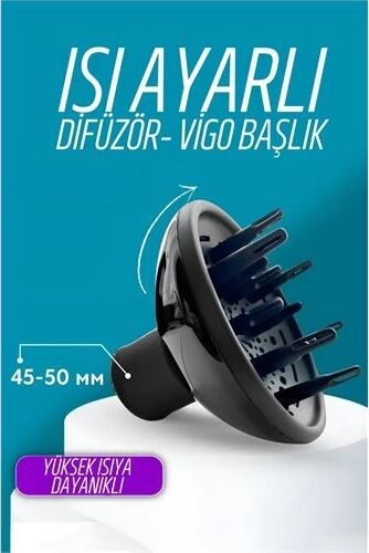 Isı Ayarlamalı Fön Için Difüzör Vigo Başlık Dönerli Profesyonel 721554