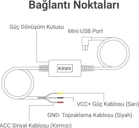 PT01 D8 / D10 Uyumlu Mini USB Park Modu Bağlantı Kiti Akü Sigorta Park Modunda Kayıt Için Bağlantı Kablosu