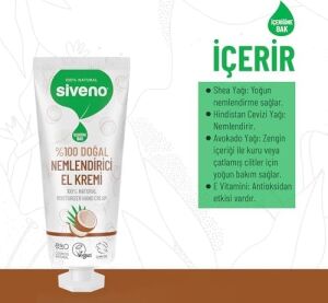SIVENO%100 Doğal El ve Vücut Kremi Hindistan Cevizi Yoğun Nemlendirici Onarıcı Vegan 30 ml