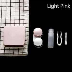Rose Aynalı Seyahat Lens Kutusu - Solüsyon Kabı, Cımbız, Vantuz Aparatı, L-R Lens Hazneleri