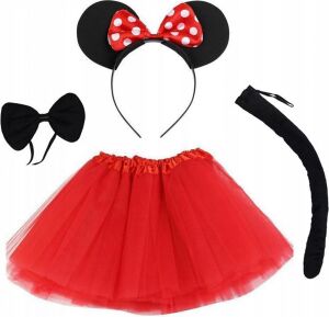 Minnie Mouse Kostüm Seti Etek Taç Kuyruk Papyon Gösteri Seti