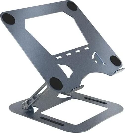 DYT-815 Metal Ergonomik Macbook Uyumlu Katlanabilir Laptop Standı (Koyu Gri)