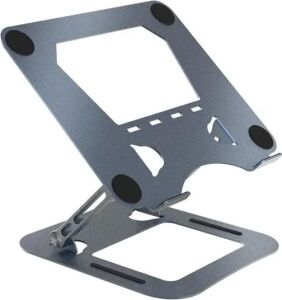 DYT-815 Metal Ergonomik Macbook Uyumlu Katlanabilir Laptop Standı (Koyu Gri)