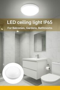 Artos 20W Beyaz LED Tavan ve Duvar Lambası | IP65 Su ve Toz Geçirmez | 6500K Beyaz Işık | Banyo, Bahçe, Balkon ve Dış Mekan Kullanıma Uygun | Modern Nemliyer Armatür