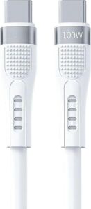 100W Type-C To Type-C Hızlı Şarj ve Data Kablosu 1.3m Beyaz AZ-B03A (100W Type-C To Type-C Beyaz)
