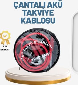 1200A Güçlü Akü Takviye Kablosu 2m Büyük Maşalı Acil Yardım