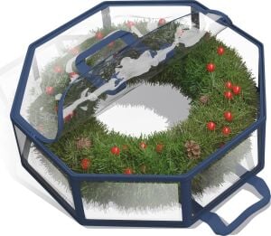 Hearth & Harbor Çelenk Saklama Kabı - Şeffaf Noel Çelenk Saklama Çantası, Çift Fermuar ve Kulplar - 76 cm Premium Çelenk Saklama Düzenleyici Kutusu