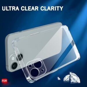 iPhone 15 Kılıf ile Uyumlu Şeffaf Kamera Korumalı 3D