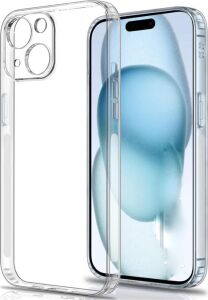 iPhone 15 Kılıf ile Uyumlu Şeffaf Kamera Korumalı 3D