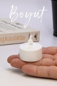 12 Adet LED Mum Tealight Mini Dumansız Pilli Alevli Dekoratif Yapay Mum Işıldak Beyaz 1036-2