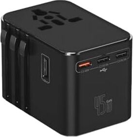 Universal Seyahat Priz Dönüştürücü Adaptör, 45W Şarj Cihazı, 2x USB Girişi, 3x Type-C Girişi, Uluslararası Güç Adaptörü, Us, Uk, Eu, Au Evrensel Uyum