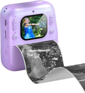 Eğitici Çocuk Kamerası Anında Fotoğraf Baskı 4 Rulo Kağıt ve 5 Kalem Hediyeli