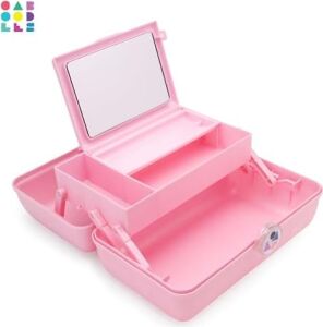 Caboodles Twilight Disco - On-The-Go Costmetic Organizer Makyaj ve Aksesuar Taşıma Çantası, Pembe Işıltılı