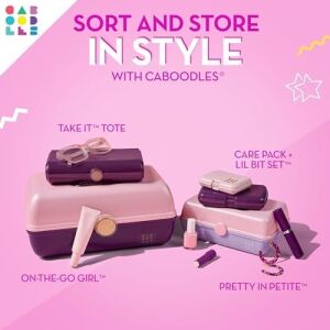 Caboodles Twilight Disco - On-The-Go Costmetic Organizer Makyaj ve Aksesuar Taşıma Çantası, Pembe Işıltılı