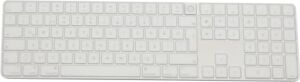 Apple Magic Keyboard 3 A2520 Numerik Türkçe Q Klavye Koruyucu – Iso Ters L Enter Uyumlu Ultra Ince Clear Silikon Kaplama Toz ve Sıvı Koruma Transparent Keyboard Cover Şeffaf