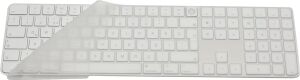 Apple Magic Keyboard 3 A2520 Numerik Türkçe Q Klavye Koruyucu – Iso Ters L Enter Uyumlu Ultra Ince Clear Silikon Kaplama Toz ve Sıvı Koruma Transparent Keyboard Cover Şeffaf