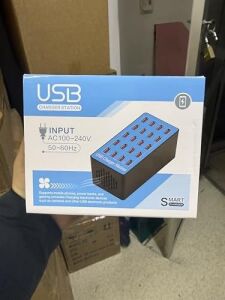 20 Port USB Şarj Istasyonu, 100W, 5V/20A Çıkış, Masaüstü Çoklu Şarj Ünitesi, Aşırı Akım Korumalı