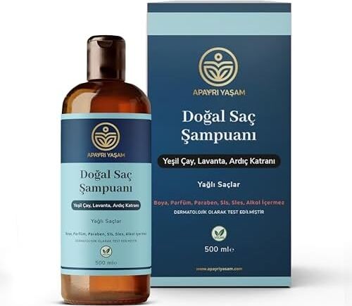 Yeşil Çay Lavanta Ardıç Katranı Özlü Yağlı Saçlar Için Besleyici ve Onarıcı Şampuan 500 ml