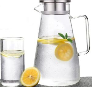 Cam Sürahi Borosilikat Metal Kapaklı 1.8 Litre