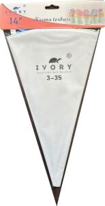 Ivory Bez Krema Torbası, Büyük Boy, Pamuklu Dokulu, Yıkanabilir ve Tekrar Kullanılabilir, Profesyonel Pasta ve Kurabiye Süsleme Torbası