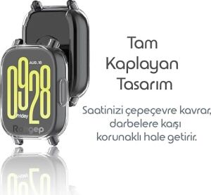 Xiaomi Redmi Watch 5 Active Için 360° Kasa Koruyucu Yumuşak Tpu Kılıf Dokunmatiği ve Görüntüyü Etkilemeyen Darbelere ve Çizilmeye Karşı Redmi Watch 5 Active Ekran Koruyucu Kılıf (Şeffaf)