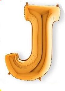 J Harfi 16 Inç Gold Renk Folyo Balon 36 cm (Altın)