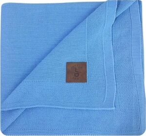 Lttle Dedi Dua Yumuşak Örme Bebek Battaniyesi, Oeko-Tex 100 Sertifikalı - Hipoalerjenik ve Isı Düzenleyici - Lüks Konfor, Nefes Alabilen Yapılı Çocuk Örtüsü, Mavi 80X100 cm
