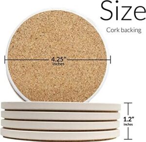 Coasterstone ''EC900 Emici Altlık, 4 – 1/4 Inç,'' Kum Dollar, Set 4