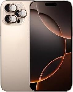 Safir Temperli Kamera Lens Koruyucu, iPhone 16 Pro Max ve iPhone 16 Pro ile Uyumlu (Çöl Titanyum)
