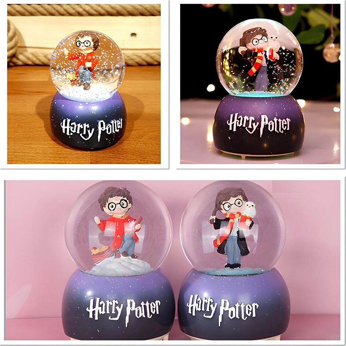 Harry Potter Içi Dönmeli Üflemeli Işıklı Müzikli Kar Küresi Büyük Boy