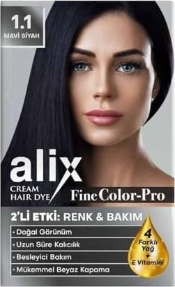 Alix Kit Saç Boyası 50 ml 1.1 Mavi Siyah