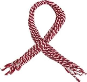 - Kırmızı Beyaz Marteniçka Bilekliği 30 cm 10 Adet