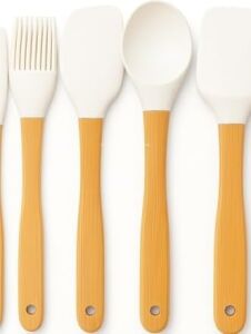5’li Silikon Spatula Seti Bambu Saplı Mutfak Gereçleri Isıya Dayanıklı Yapışmaz Hamur Karıştırıcı Pasta Fırçası Kaşık Spatula Seti Kolay Temizlenen Sağlıklı Pişirme Araçları (Bej)