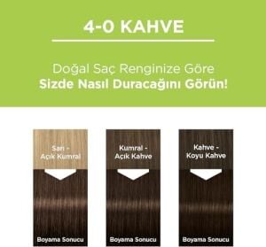 Kalıcı Doğal Renkler 4-0 Kahve Saç Boyası