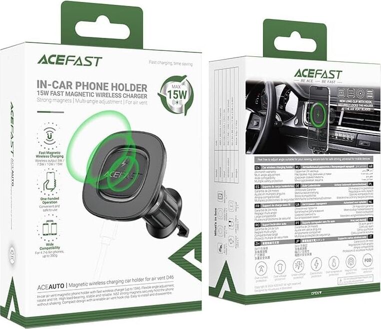 Acefast Manyetik Araç Tutucu Kablosuz Şarj - D46