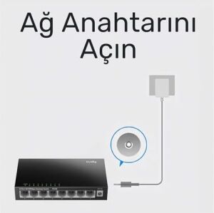 Cudy FS108 8-Port 10/100MBPS Metal Kasa Masaüstü Switch, Tak ve Çalıştır, Duvara Monte Edilebilir Tasarım, Fansız Sessiz Çalışma, Ev ve Ofis Için Ethernet Çoklayıcı