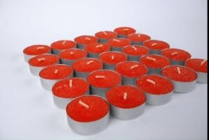 Tealight Mum Seti, Para Mum, Çaydanlık Mumu, Dekorasyon ve Özel Günler Için Fondü Kokulu, Zarif ve Uzun Yanma Süreli Mumlar (32 Adet, Kırmızı)
