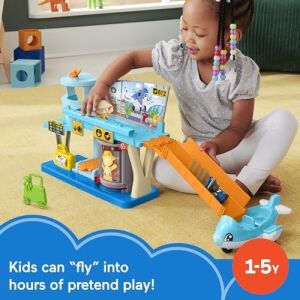Little People Eğlenceli Havaalanı  Little People Eğlenceli Havaalanı, Uçak ve 3 Oyun Aksesuarı, Bebekler Için Oyun Seti HTJ26