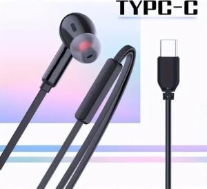 Siyah Silikon Kablolu Type C Kulaklık Tüm Typec Çıkışlı Cihazlara Uyumlu Tak Çalıştır Tüm Cihazlara Uygun, Bluetooth Gerekmez Mükemel Ses Bass Tiz Mikrofon Aaa Kalite !!!!!!