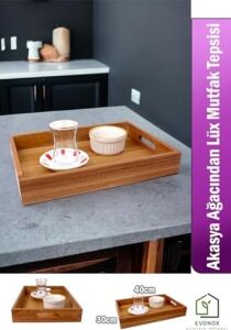 Akasya Ağacından Lüx Mutfak Tepsisi 35 * 25CM, Akasya Lüx Sunum Tepsisi, Akasya Tepsi